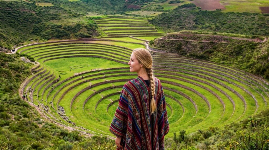 Cusco - Moray mujer europea mirando